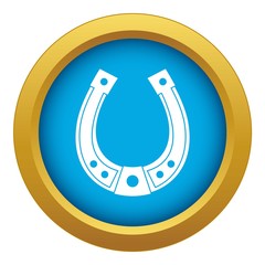 Horseshoe icon blue vector isolated on white background for any design