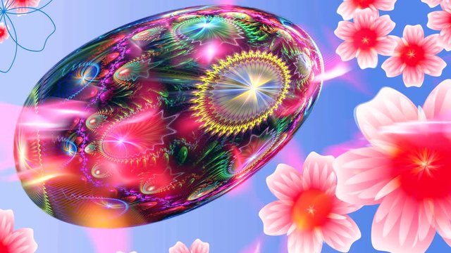 festive easter egg painted on the screen