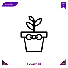 plant vector icon. Best modern, simple, isolated,Gift, flat icon for website design or mobile applications, UI / UX design vector format