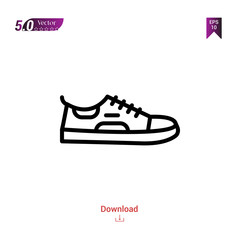 Outline SNEAKERS icon. sneakers icon vector isolated on white background. man-footwear. Graphic design, mobile application,professions icons 2019 year, user interface. Editable stroke. EPS10 format