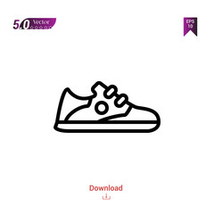 Outline SNEAKERS icon. sneakers icon vector isolated on white background. man-footwear. Graphic design, mobile application,professions icons 2019 year, user interface. Editable stroke. EPS10 format