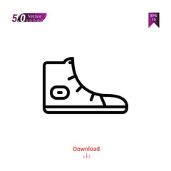 Outline SNEAKERS icon. sneakers icon vector isolated on white background. man-footwear. Graphic design, mobile application,professions icons 2019 year, user interface. Editable stroke. EPS10 format