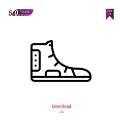 Outline SNEAKERS icon. sneakers icon vector isolated on white background. man-footwear. Graphic design, mobile application,professions icons 2019 year, user interface. Editable stroke. EPS10 format
