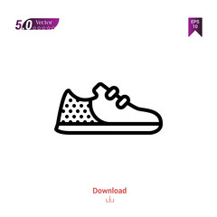 SNEAKERS icon. sneakers icon vector isolated on white background. man-footwear. Graphic design, mobile application,professions icons 2019 year, user interface. Editable stroke. EPS10 format