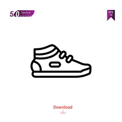 SNEAKERS icon. sneakers icon vector isolated on white background. man-footwear. Graphic design, mobile application,professions icons 2019 year, user interface. Editable stroke. EPS10 format