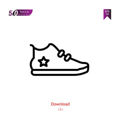 SNEAKERS icon. sneakers icon vector isolated on white background. man-footwear. Graphic design, mobile application,professions icons 2019 year, user interface. Editable stroke. EPS10 format