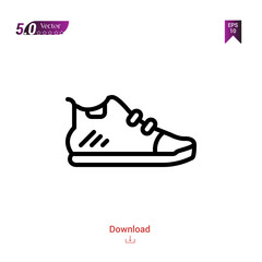 SNEAKERS icon. sneakers icon vector isolated on white background. man-footwear. Graphic design, mobile application,professions icons 2019 year, user interface. Editable stroke. EPS10 format