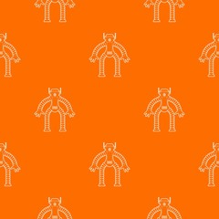 Robot monkey pattern vector orange for any web design best