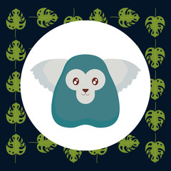 cute exotic monkey head character