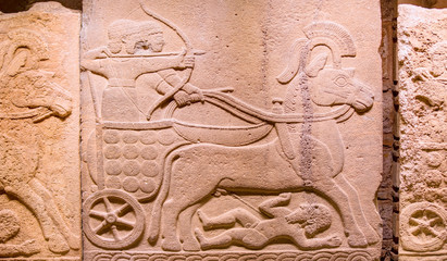 The ancient art in the Museum of Anatolian Civilizations BC ( 2500-2250 )  hitit chariot and...