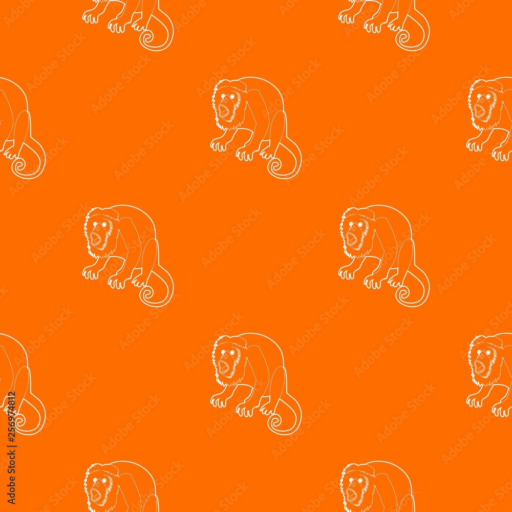 Poster surprised monkey pattern vector orange for any web design best