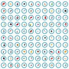 100 manners icons set in isometric 3d style for any design vector illustration