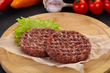 Raw burger cutlet