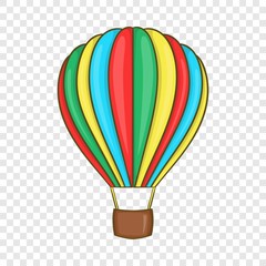 Colorful air balloon icon in cartoon style on a background for any web design 