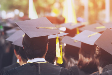 Group of Graduates during commencement. Concept education congratulation in University. Graduation Ceremony ,Congratulated the graduates in University during commencement.