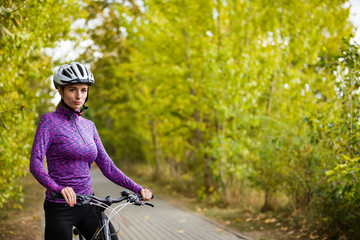 Young woman cycling