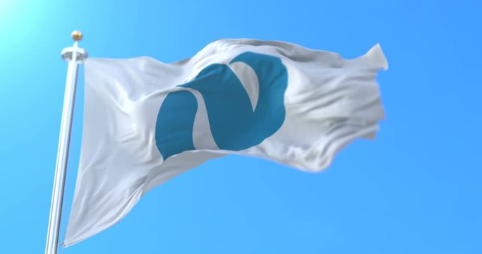Flag of Nagasaki Prefecture japanese, Japan. Loop