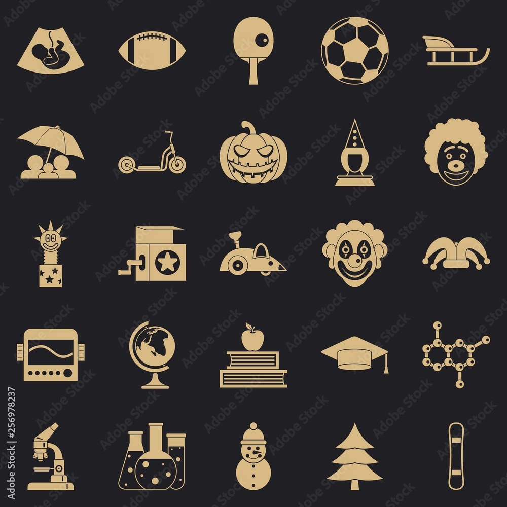 Poster apprentice icons set. simple set of 25 apprentice vector icons for web for any design