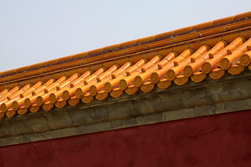 Chinese ancient architectural landscape, Yellow glazed tile roof