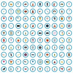 100 marriage icons set in cartoon style for any design vector illustration