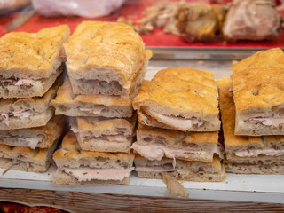 tasty sandwiches with pork