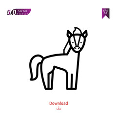Outline wild-horse icon. wild-horse icon vector isolated on white background. forest-animals. Graphic design, mobile application, icons 2019 year, user interface. Editable stroke. EPS10 format