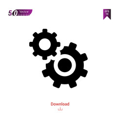Outline black settings  icon. settings icon vector isolated on white background. Graphic design, mobile application, icons 2019 year, user interface. Editable stroke. EPS 10 format