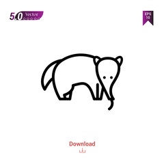 Outline ant-eater  icon. ant-eater  icon vector isolated on white background. forest-animals. Graphic design, mobile application, icons 2019 year, user interface. Editable stroke. EPS10 format