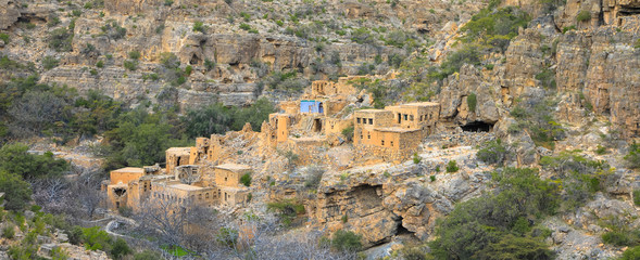 Lehmhäuser, verlassen, Oman