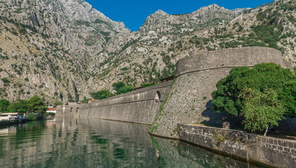 Fototapeta na wymiar Bastion Riva in Kotor Old Town, Montenegro