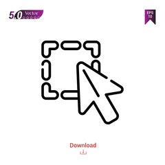 Outline selection icon. selection icon vector isolated on white background.selection-and-cursors. Graphic design, mobile application, icons 2019 year, user interface. Editable stroke. EPS10 format