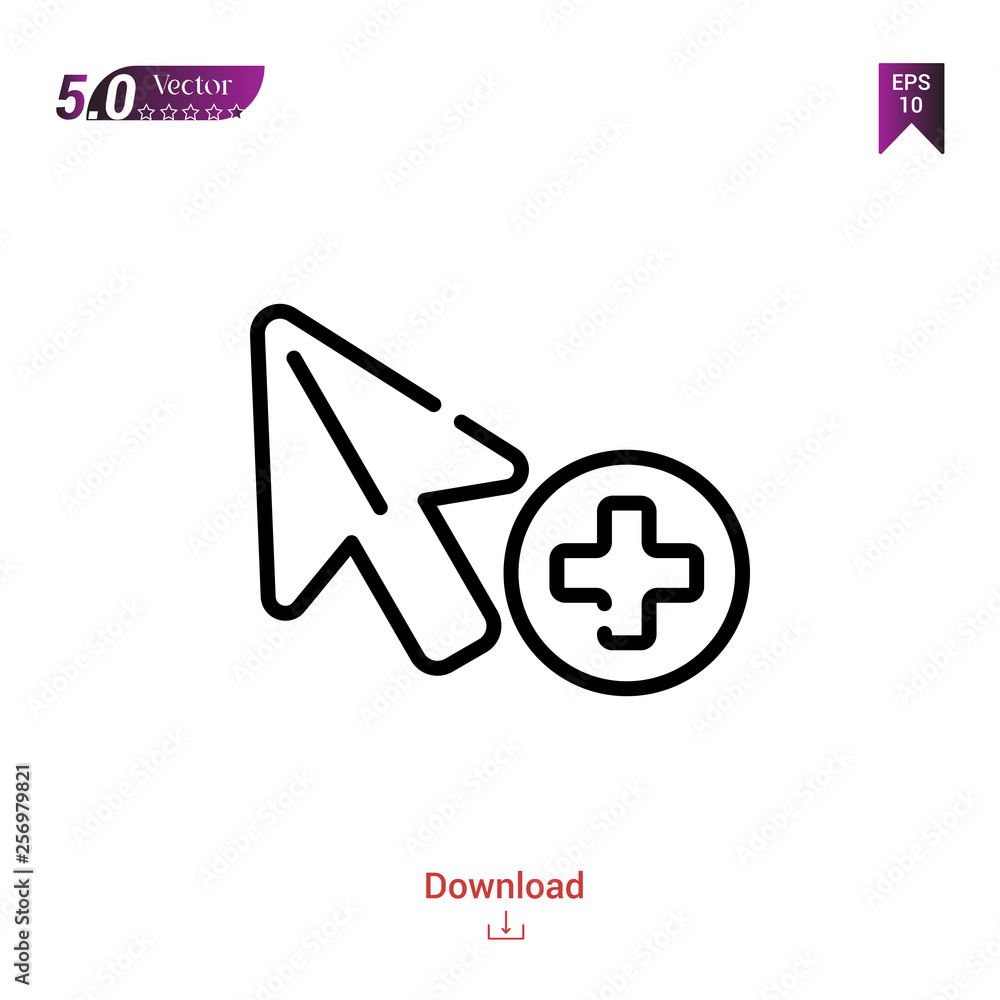Poster outline add icon. add icon vector isolated on white background.selection-and-cursors. graphic design