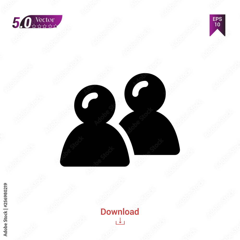 Poster outline black users icon. users icon vector isolated on white background. graphic design, mobile app