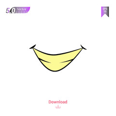 Outline black Cartoon-mouths. Idea icon vector isolated on white background. Graphic design, mobile application, icons 2019 year, user interface. Editable stroke. EPS 10 format