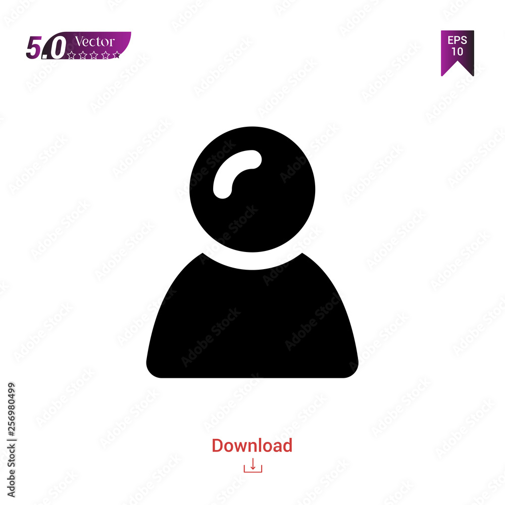 Poster outline black user icon. user icon vector isolated on white background. graphic design, mobile appli
