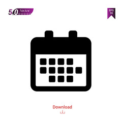 Outline black calendar icon. calendar icon vector isolated on white background. Graphic design, mobile application, icons 2019 year, user interface. Editable stroke. EPS 10 format