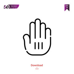 Outline hand icon. hand icon vector isolated on white background.selection-and-cursors. Graphic design, mobile application, icons 2019 year, user interface. Editable stroke. EPS10 format