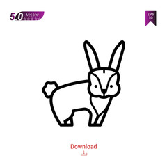 Outline rabbit  icon. rabbit icon vector isolated on white background. forest-animals. Graphic design, mobile application, icons 2019 year, user interface. Editable stroke. EPS10 format