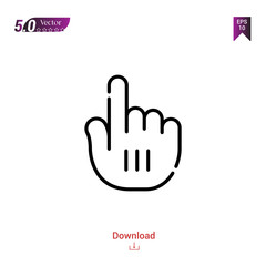 Outline hand icon. hand icon vector isolated on white background.selection-and-cursors. Graphic design, mobile application, icons 2019 year, user interface. Editable stroke. EPS10 format