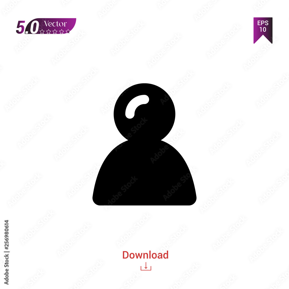 Poster outline black user icon. user icon vector isolated on white background. graphic design, mobile appli