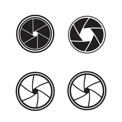 Camera shutter icons set