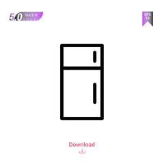 fridge vector icon. Best modern, simple, isolated, household-collection icons, flat icon for website design or mobile applications, UI / UX design vector format