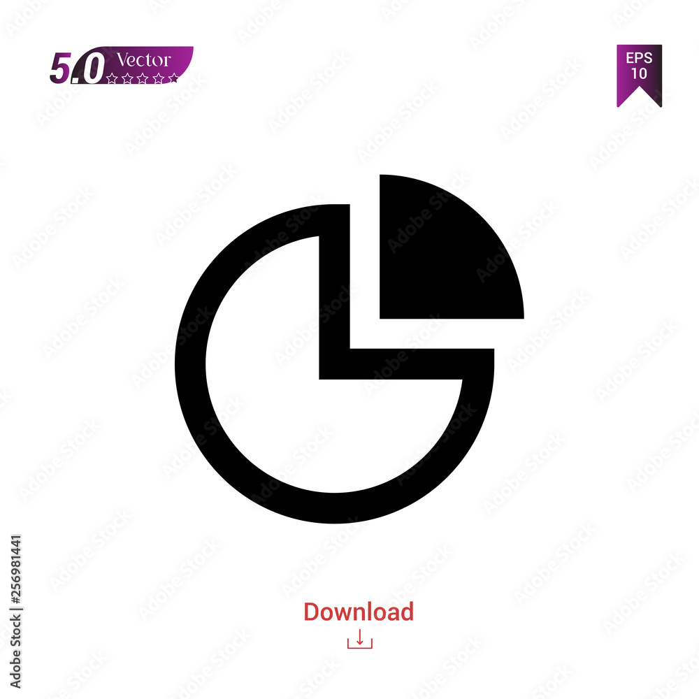 Poster outline black pie-chart icon. pie-chart icon vector isolated on white background. graphic design, mo