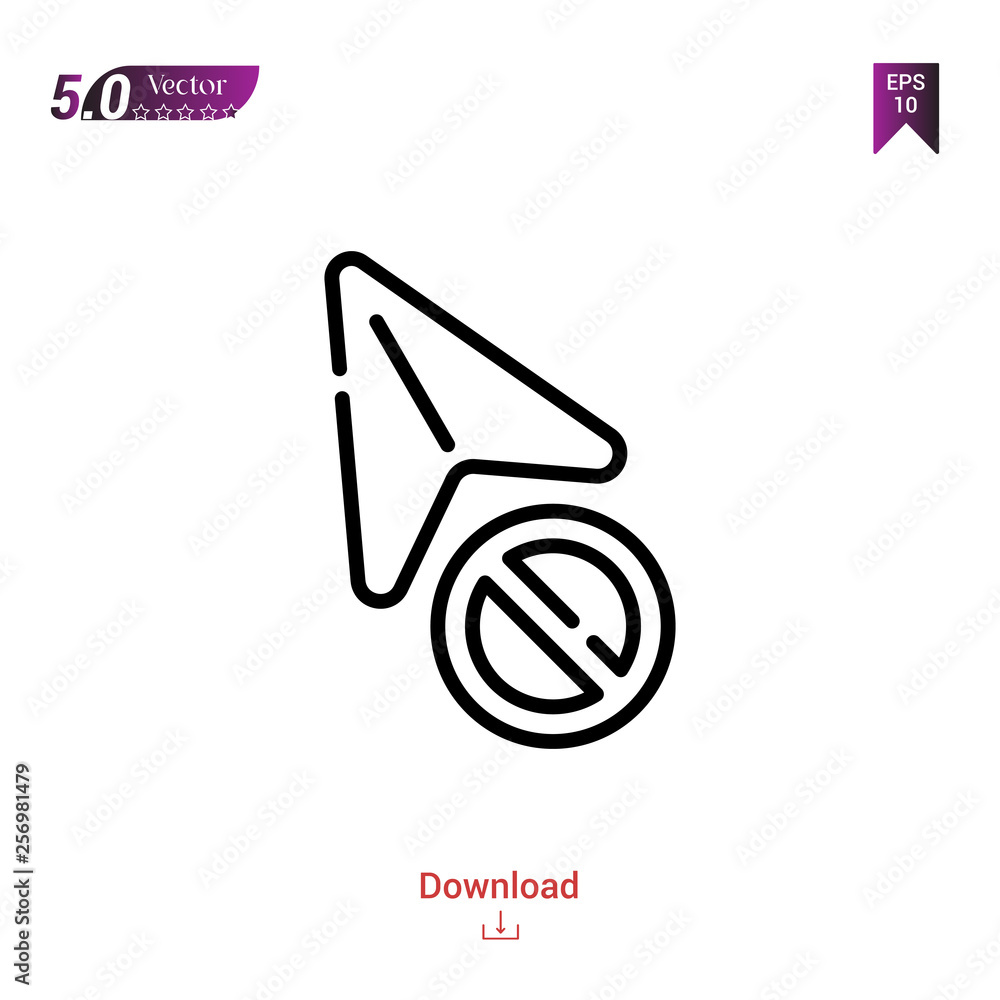 Poster outline forbidden icon. forbidden icon vector isolated on white background.selection-and-cursors. gr