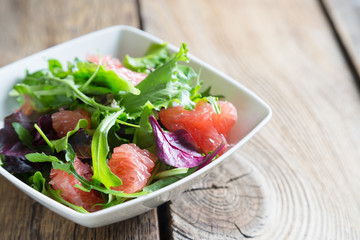 Fresh salad with grapefruit pulp