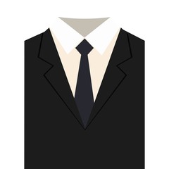 black suit with tie