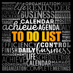 Obraz premium To Do List word cloud collage, business concept background