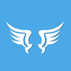 angel wings blue background