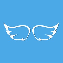 angel wings blue background