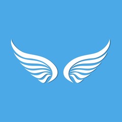 angel wings blue background